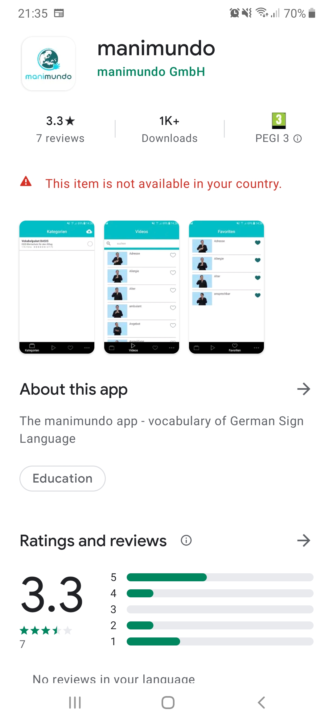 Screenshot - Googleplay store